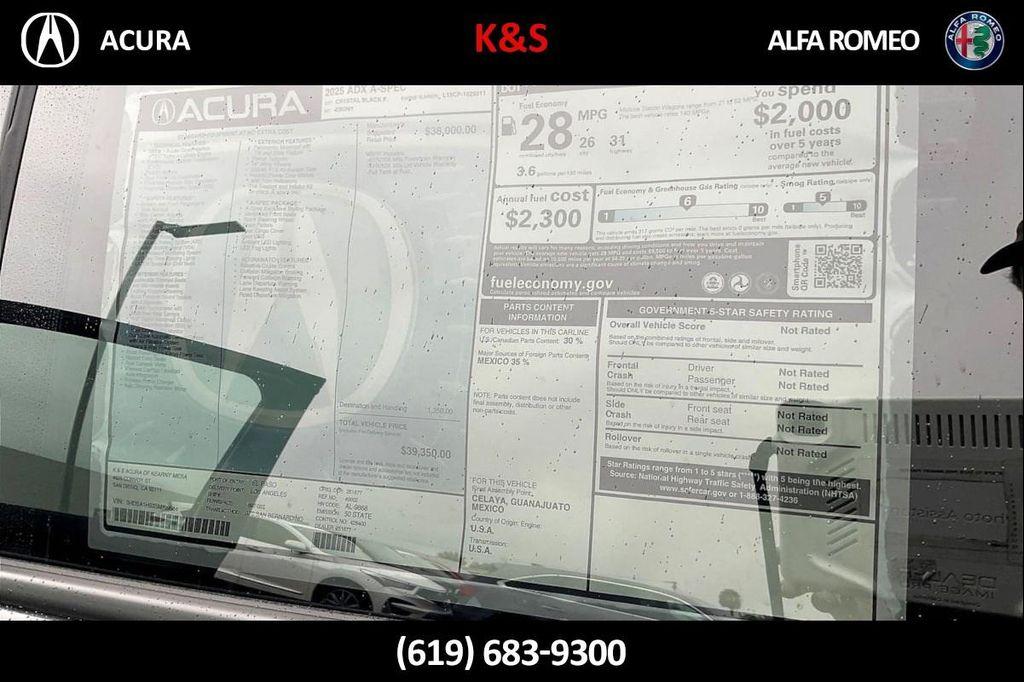 new 2025 Acura ADX car, priced at $39,350