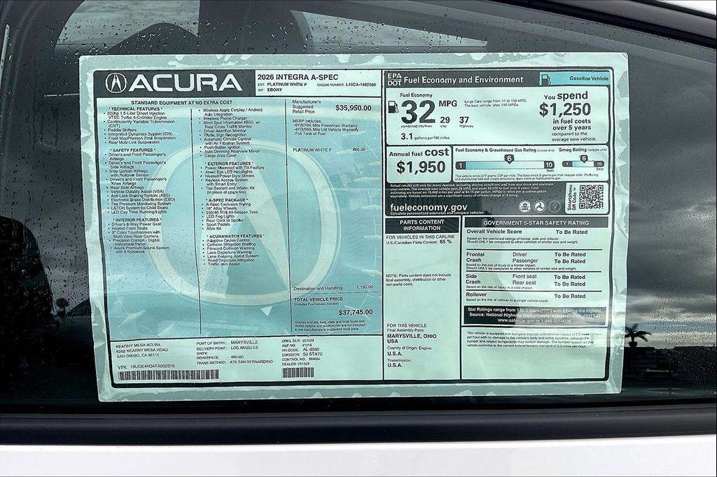 new 2026 Acura Integra car