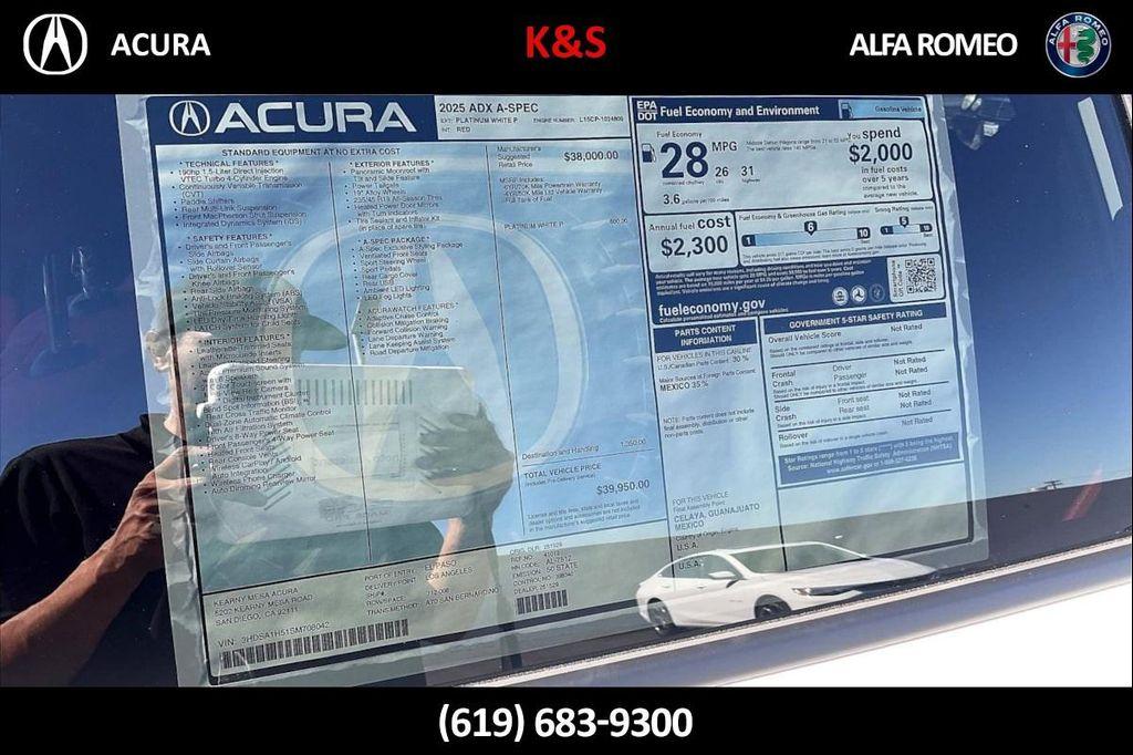 new 2025 Acura ADX car, priced at $39,950