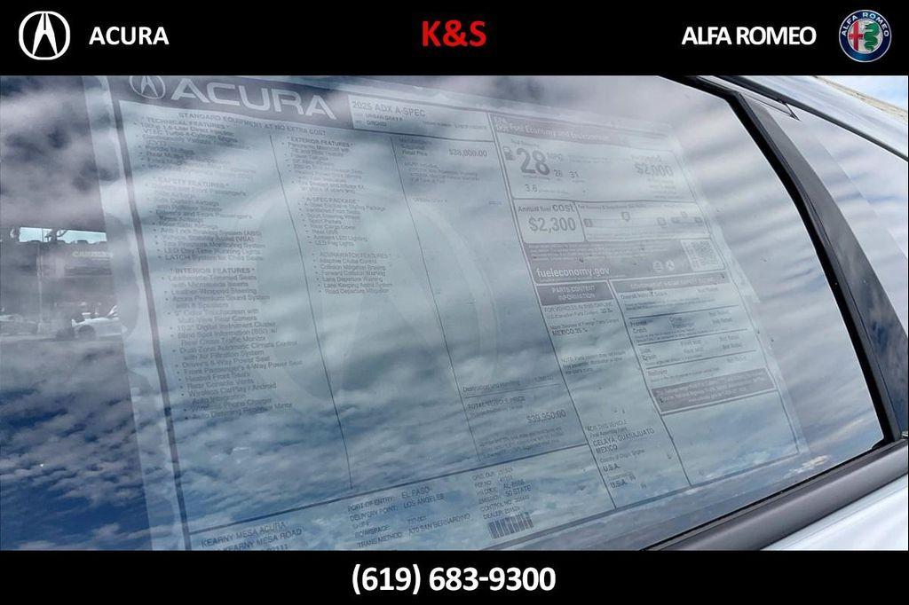 new 2025 Acura ADX car, priced at $39,950