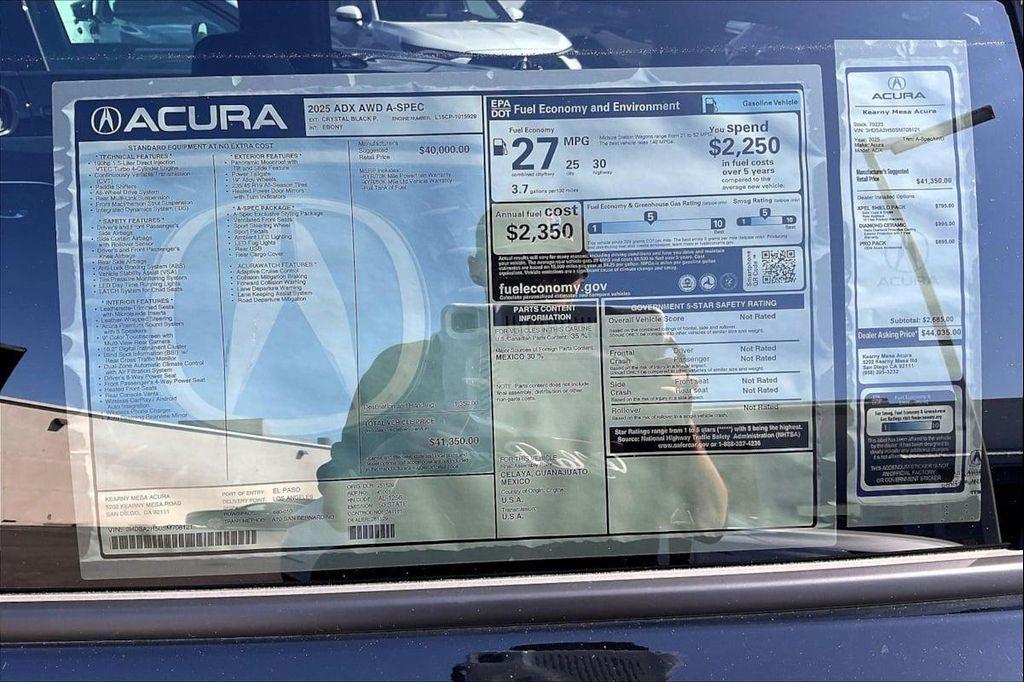 new 2025 Acura ADX car, priced at $41,350