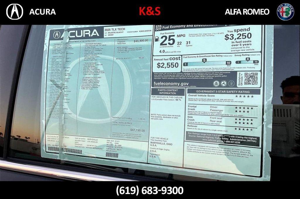 new 2025 Acura TLX car, priced at $46,000