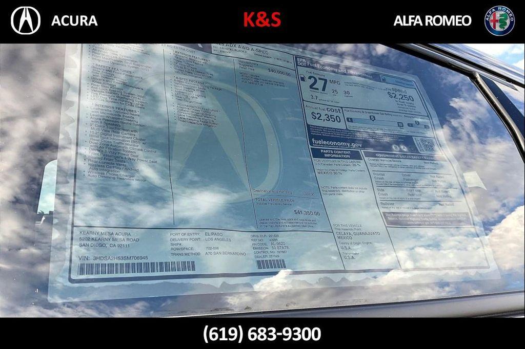 new 2025 Acura ADX car, priced at $41,350