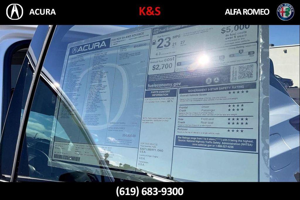 new 2026 Acura RDX car, priced at $54,800