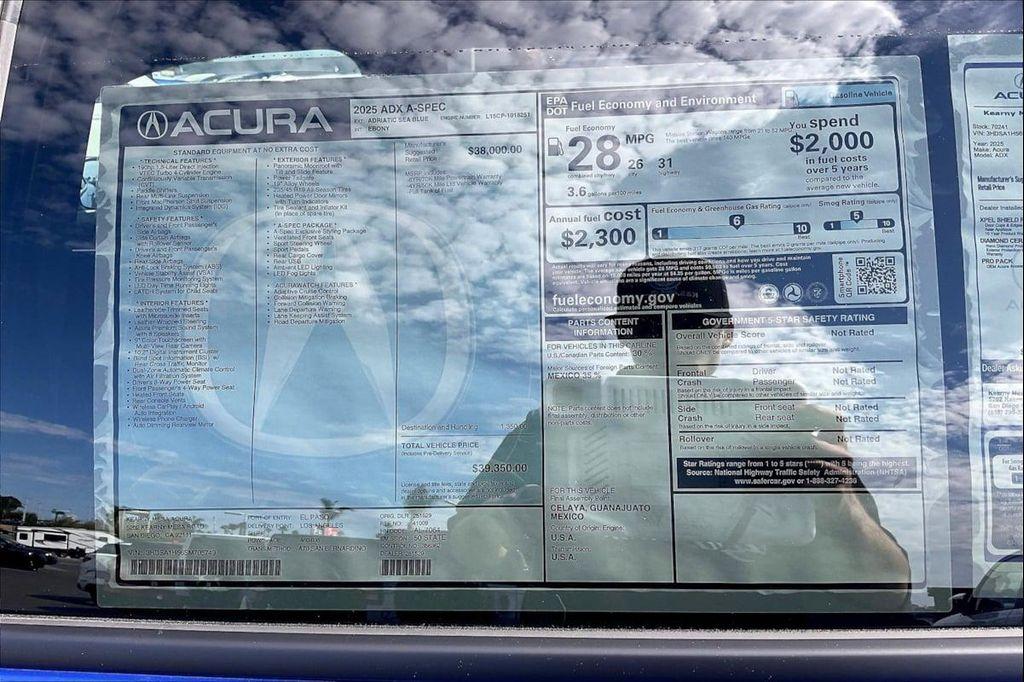new 2025 Acura ADX car, priced at $39,350