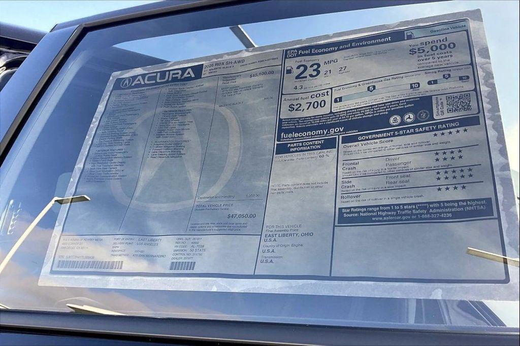 new 2026 Acura RDX car, priced at $47,050