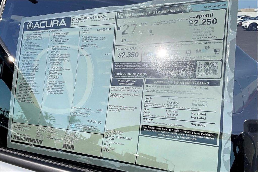new 2025 Acura ADX car, priced at $44,600