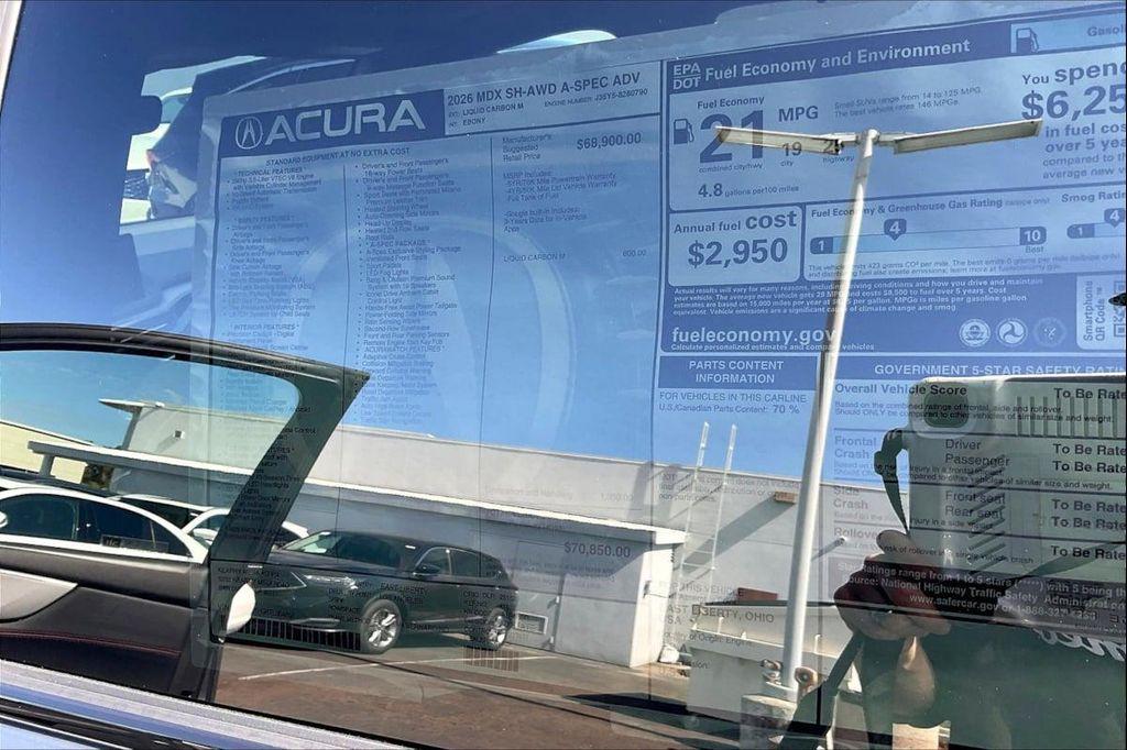 new 2026 Acura MDX car, priced at $70,850