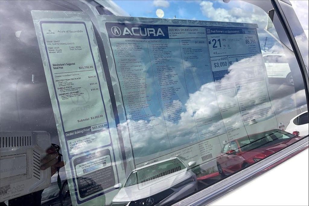new 2025 Acura MDX car, priced at $63,750