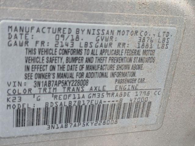 used 2019 Nissan Sentra car, priced at $8,698
