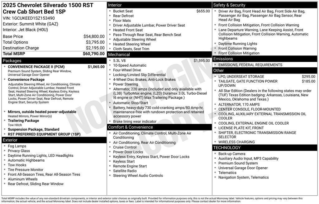 new 2025 Chevrolet Silverado 1500 car, priced at $55,840