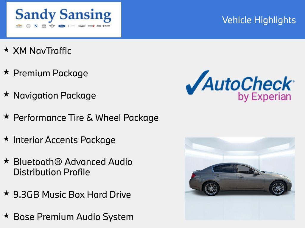 used 2012 INFINITI G37 car, priced at $11,435