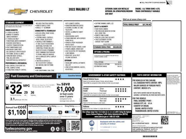 used 2022 Chevrolet Malibu car, priced at $20,777