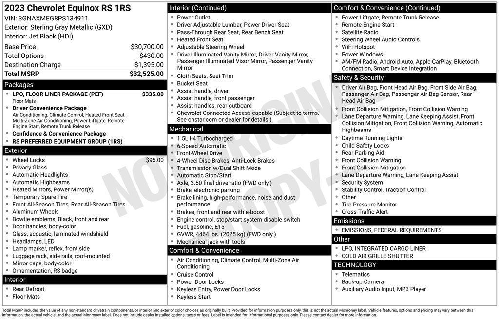 used 2023 Chevrolet Equinox car, priced at $23,436