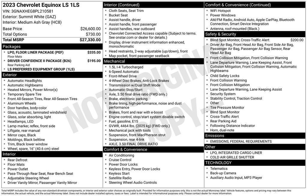 used 2023 Chevrolet Equinox car, priced at $22,260