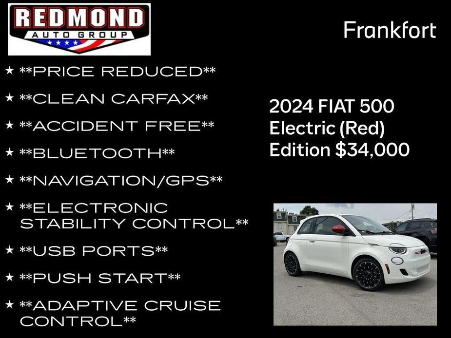 new 2024 FIAT 500e car, priced at $34,000