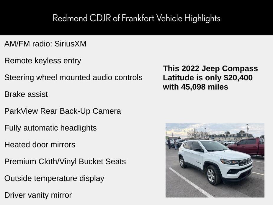 used 2022 Jeep Compass car, priced at $20,400