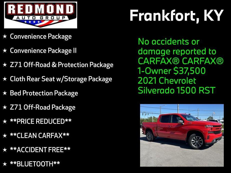 used 2021 Chevrolet Silverado 1500 car, priced at $37,500