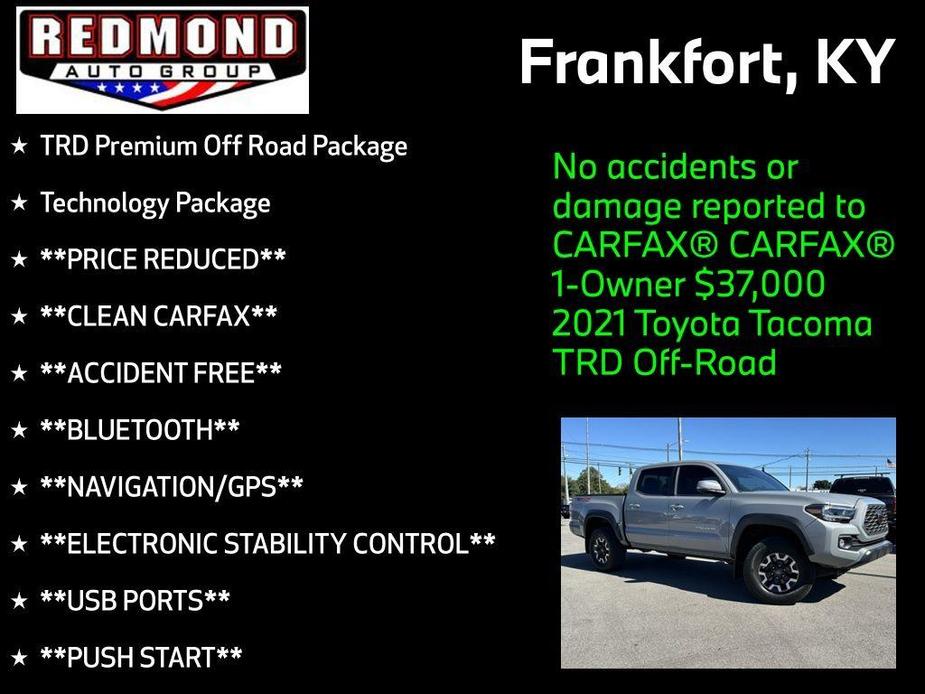 used 2021 Toyota Tacoma car, priced at $37,000