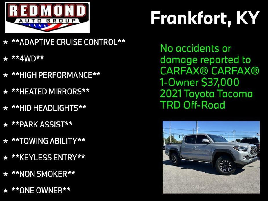 used 2021 Toyota Tacoma car, priced at $37,000