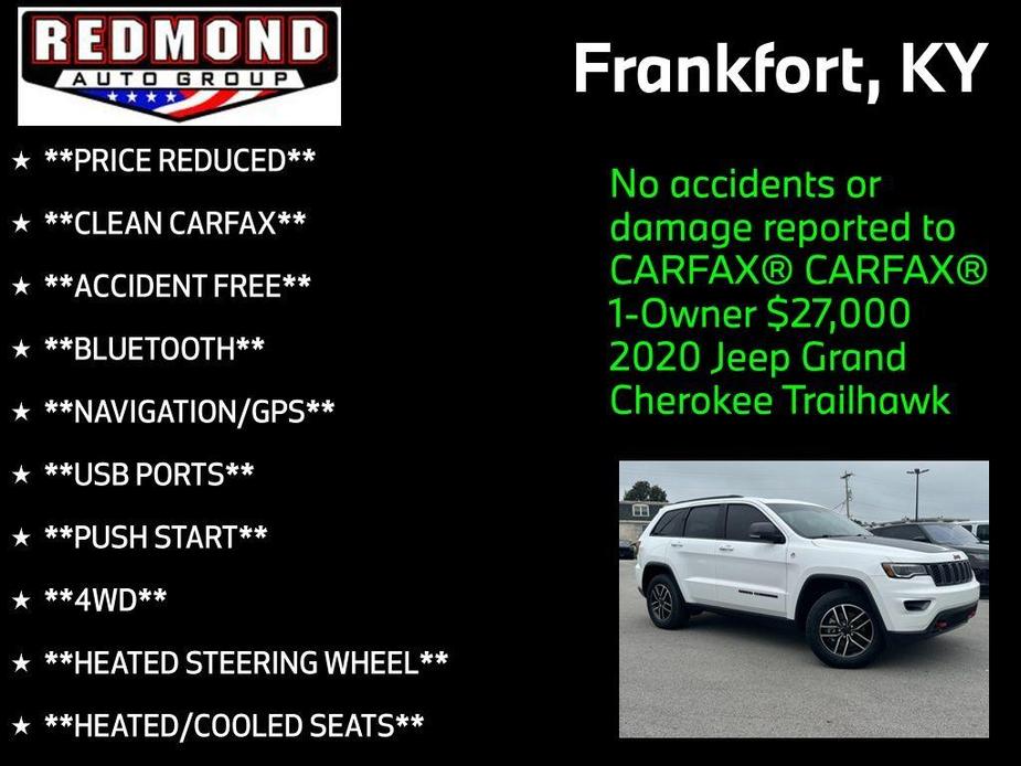 used 2020 Jeep Grand Cherokee car, priced at $27,000