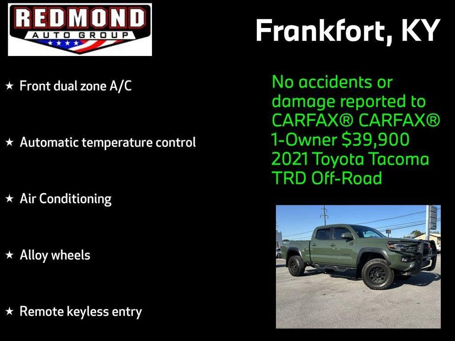 used 2021 Toyota Tacoma car, priced at $39,900