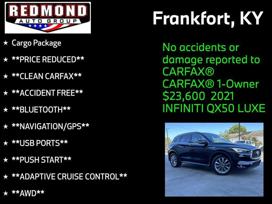 used 2021 INFINITI QX50 car, priced at $23,600