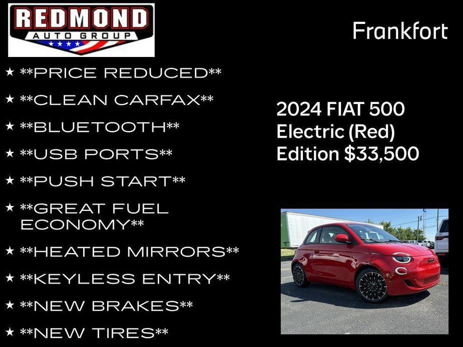 new 2024 FIAT 500e car, priced at $33,500