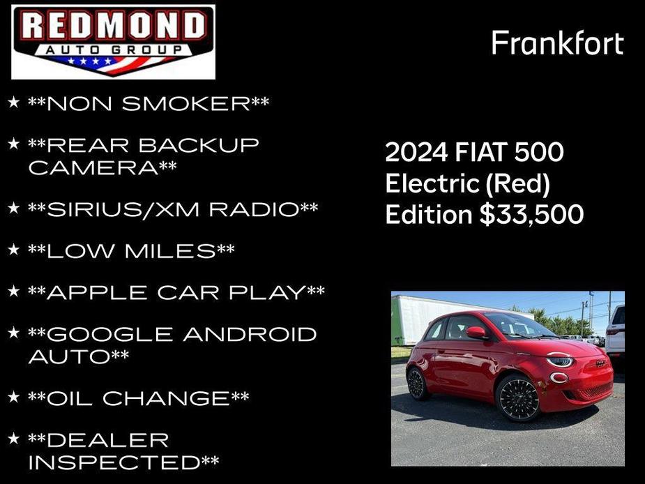 new 2024 FIAT 500e car, priced at $33,500