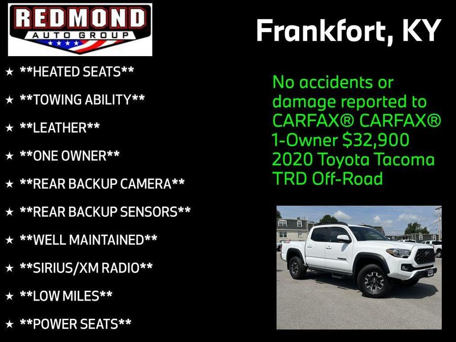 used 2020 Toyota Tacoma car, priced at $32,900