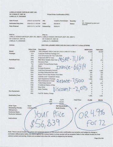 new 2025 Ram 1500 car, priced at $58,039