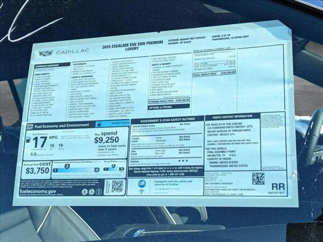 new 2025 Cadillac Escalade ESV car, priced at $103,520