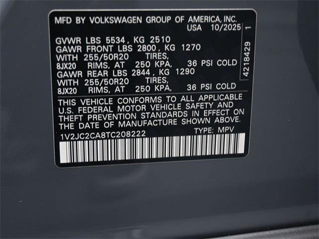 new 2026 Volkswagen Atlas Cross Sport car, priced at $44,880