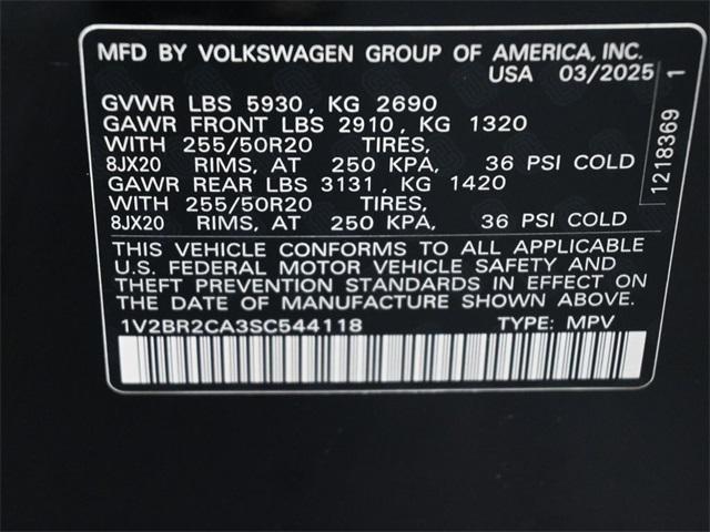 new 2025 Volkswagen Atlas car, priced at $47,072