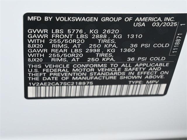 new 2025 Volkswagen Atlas Cross Sport car, priced at $48,417