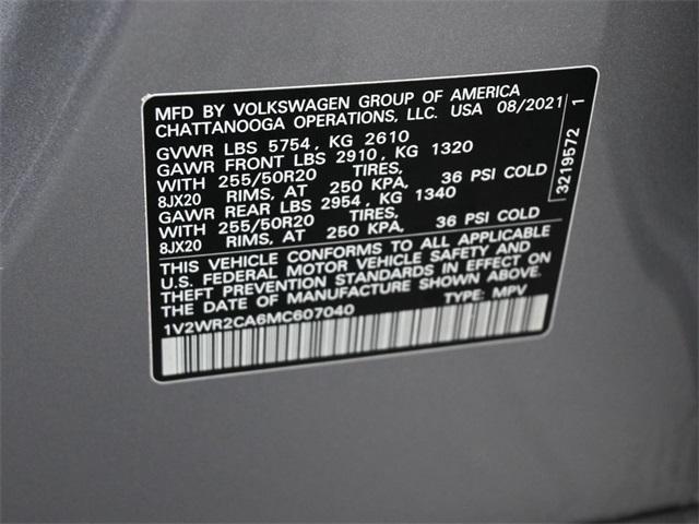 used 2021 Volkswagen Atlas car, priced at $24,288