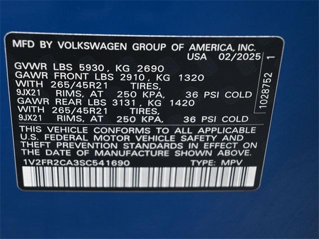 new 2025 Volkswagen Atlas car, priced at $51,411