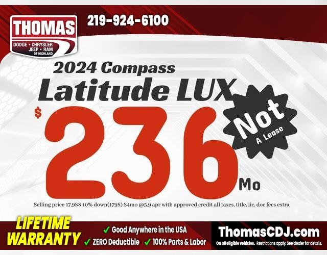 used 2024 Jeep Compass car, priced at $17,988