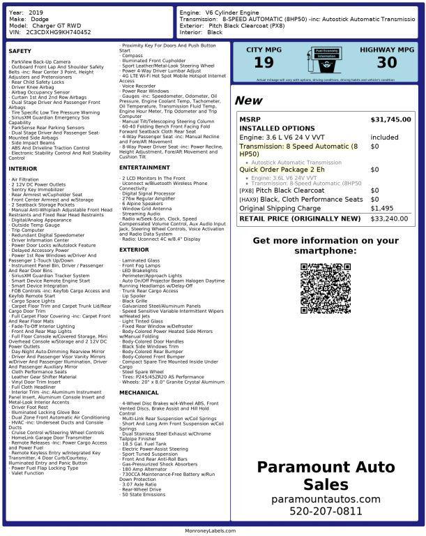 used 2019 Dodge Charger car, priced at $18,990