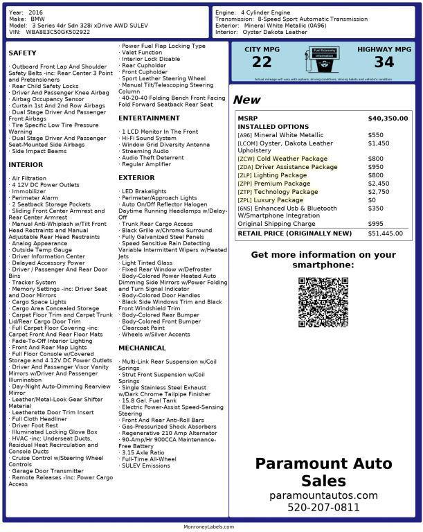 used 2016 BMW 328 car, priced at $13,990