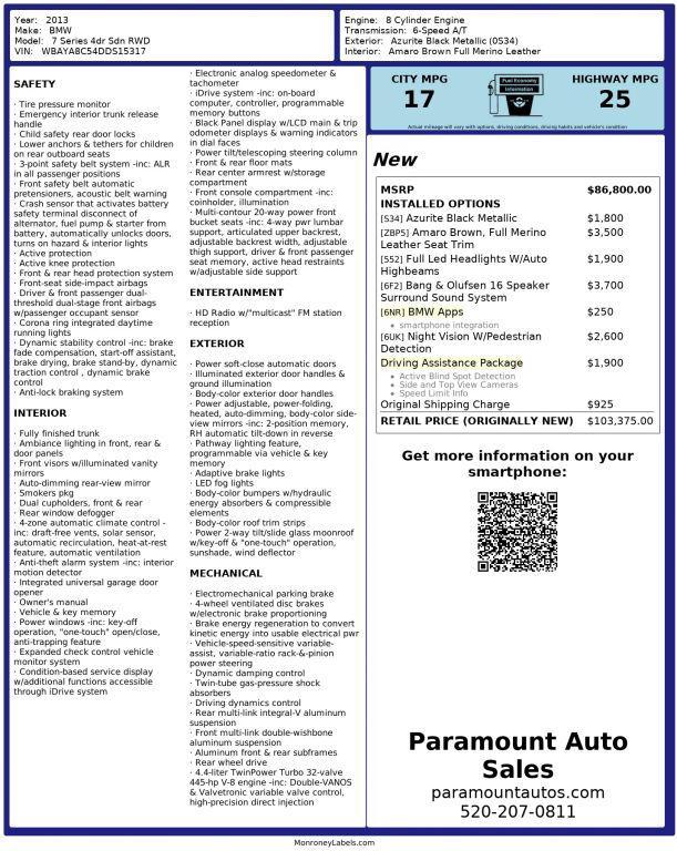 used 2013 BMW 750 car, priced at $17,990