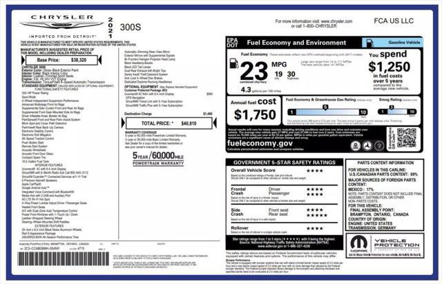 used 2021 Chrysler 300 car, priced at $22,990