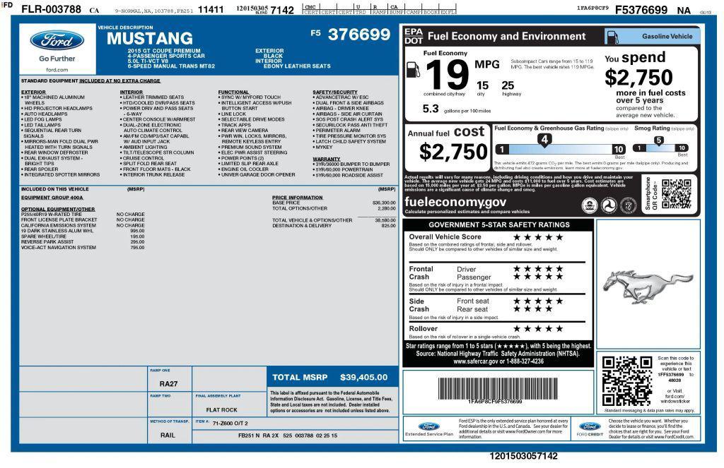 used 2015 Ford Mustang car, priced at $19,990