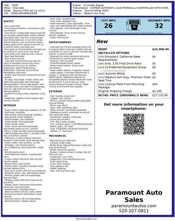 used 2019 Chevrolet Equinox car, priced at $13,990