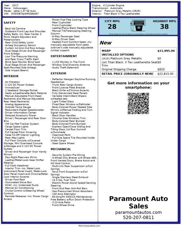 used 2017 Volkswagen Jetta car, priced at $9,900