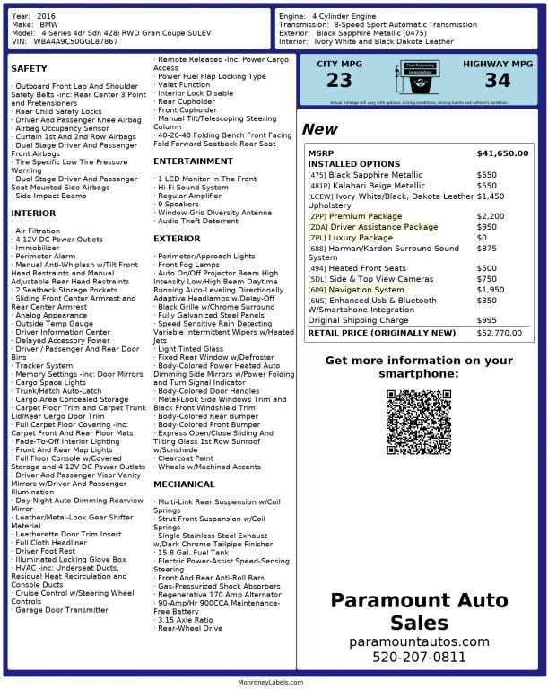 used 2016 BMW 428 Gran Coupe car