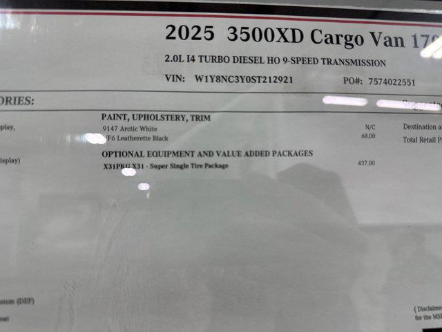 new 2025 Mercedes-Benz Sprinter 3500XD car, priced at $69,370