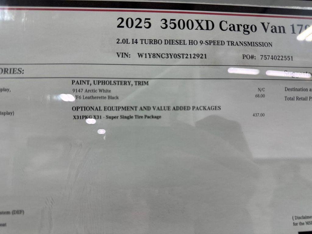 new 2025 Mercedes-Benz Sprinter 3500XD car, priced at $69,370