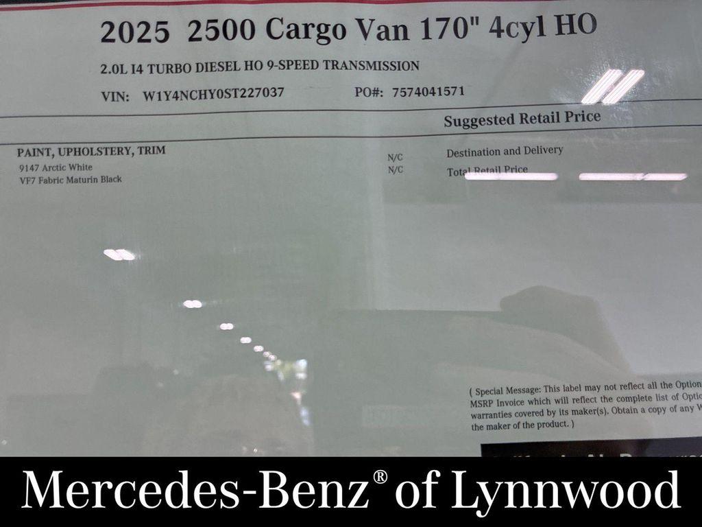 new 2025 Mercedes-Benz Sprinter 2500 car, priced at $62,685