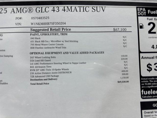 new 2025 Mercedes-Benz AMG GLC 43 car, priced at $69,530